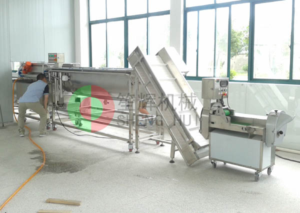 我公司為江蘇FR食品公司提供切菜、洗菜加工生產線