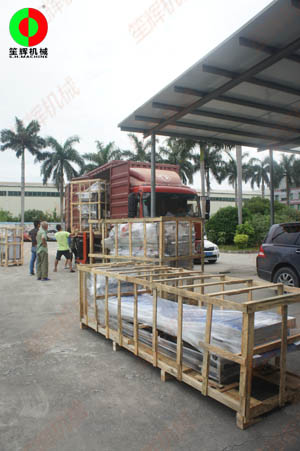 經銷渦流洗菜機生產線打包裝車出貨！