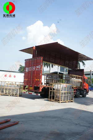 客戶訂購的大批蔬果清洗處理生產線順利出貨交付客戶！